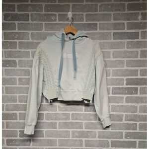 Parasuco Rare Blue‎ Cropped Women's Hoodie Size XSmall Oversized Washed Black